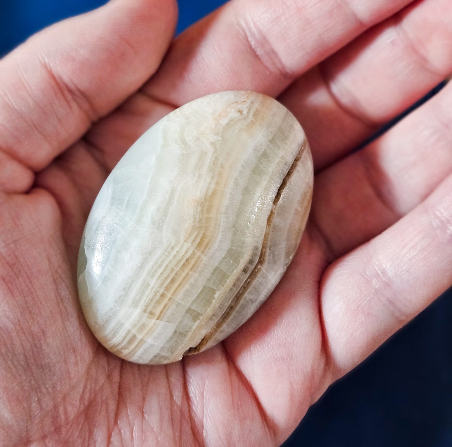 Caribbean Calcite Palmstone - Meditation Tool