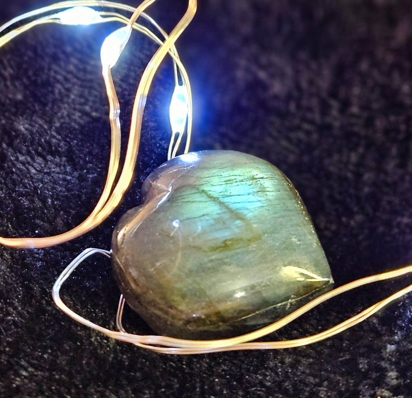 Small Blue Flash Labradorite Heart