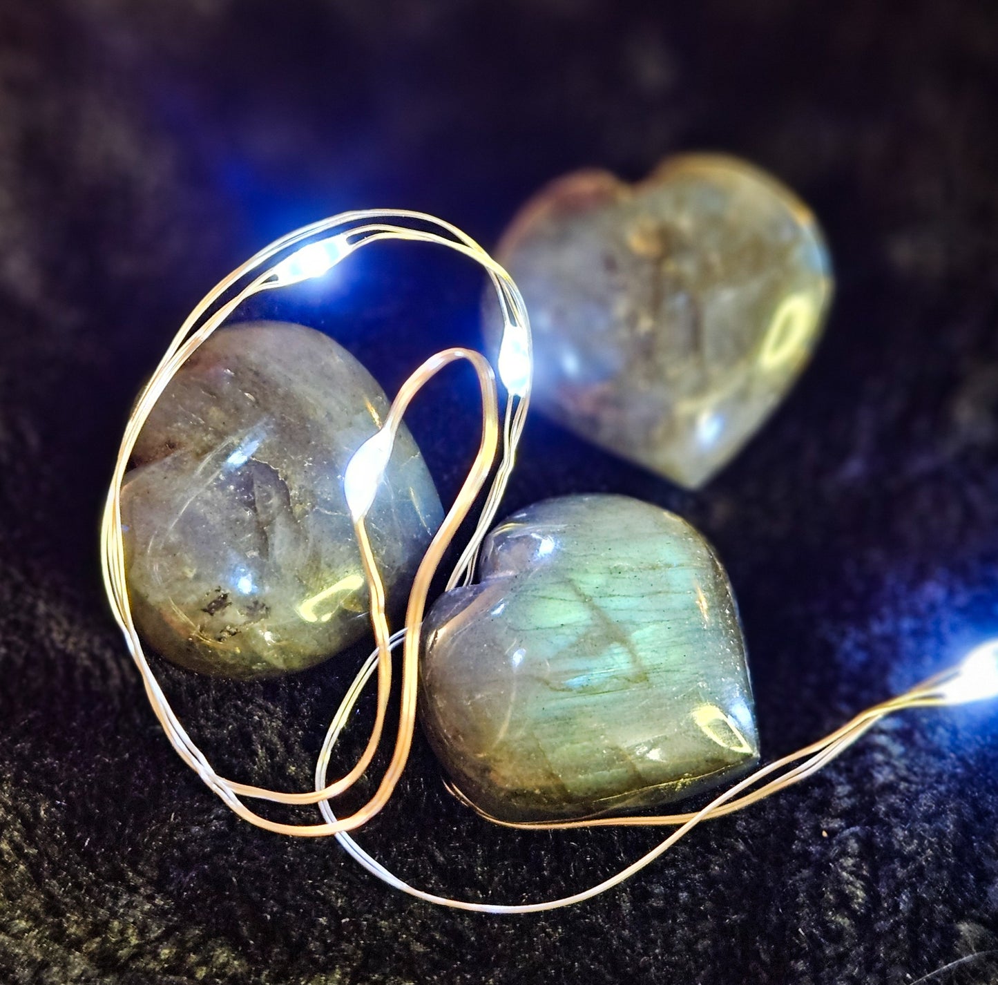 Small Blue Flash Labradorite Heart