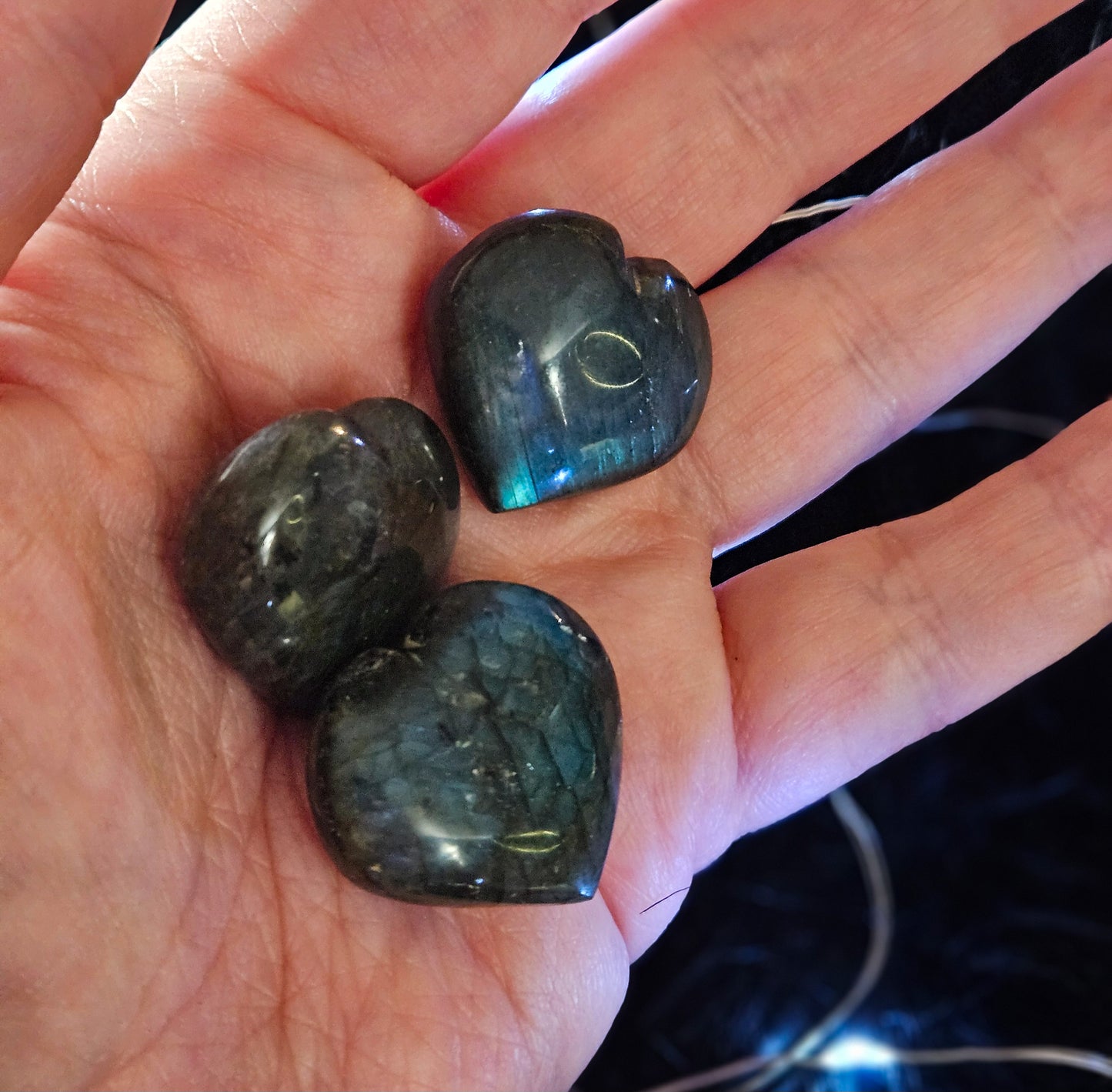 Small Blue Flash Labradorite Heart