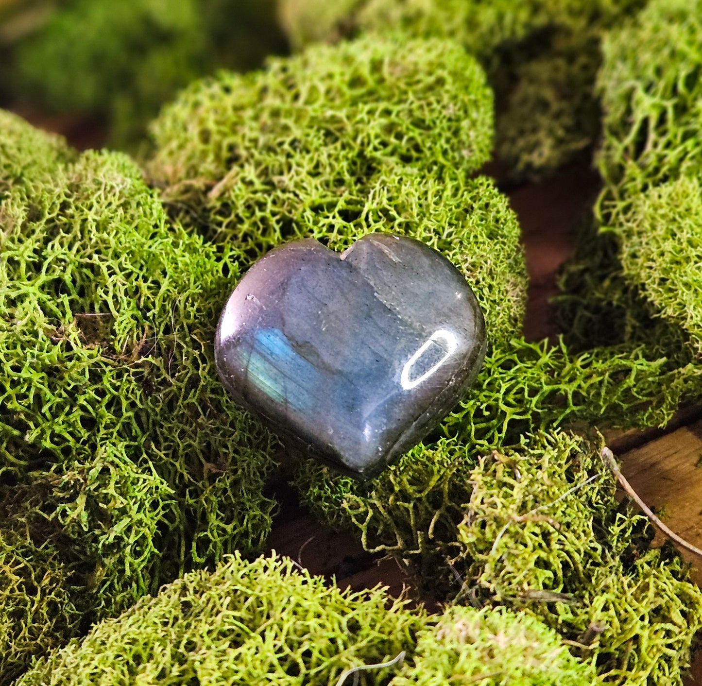 Small Blue Flash Labradorite Heart