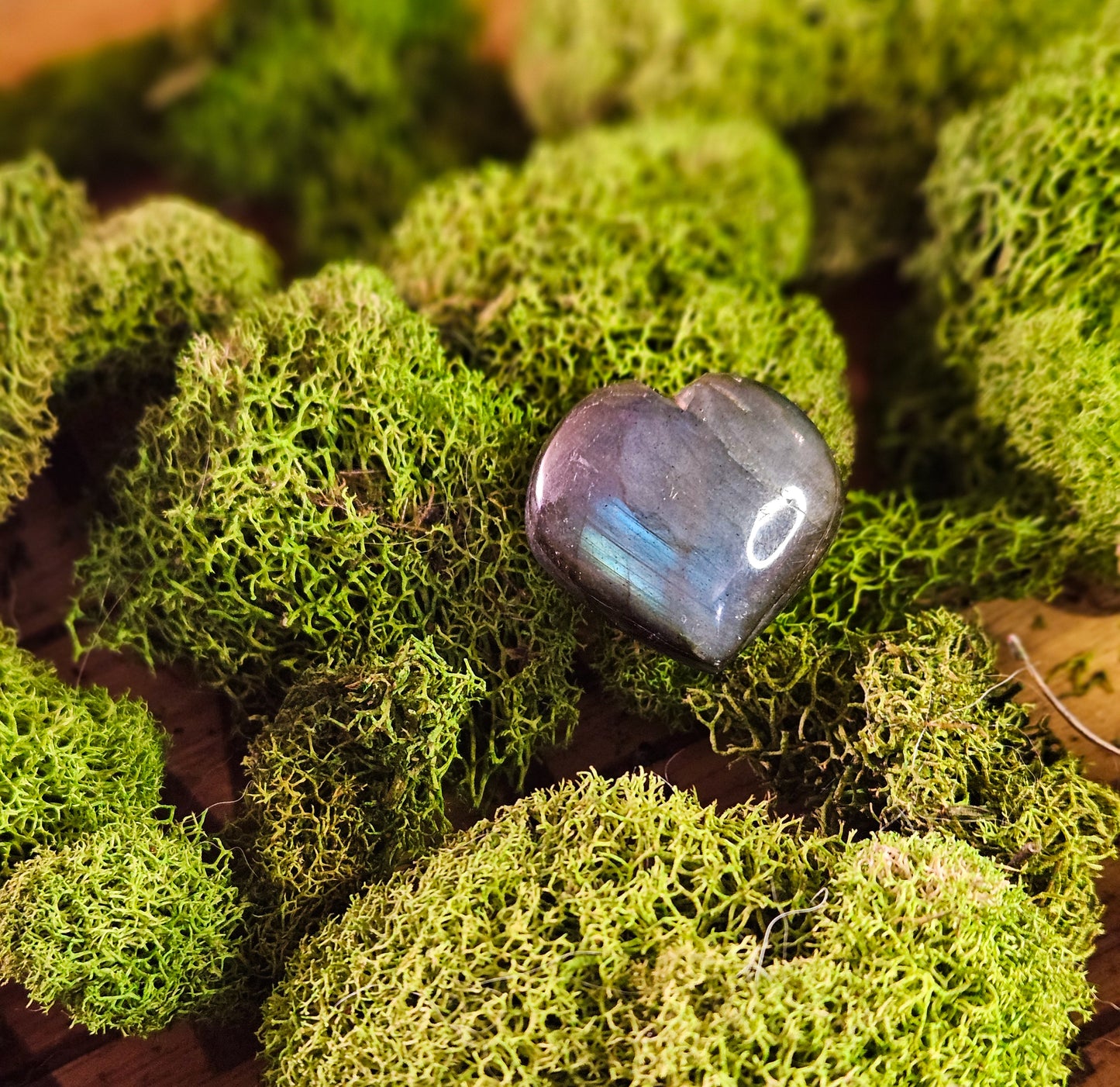 Small Blue Flash Labradorite Heart