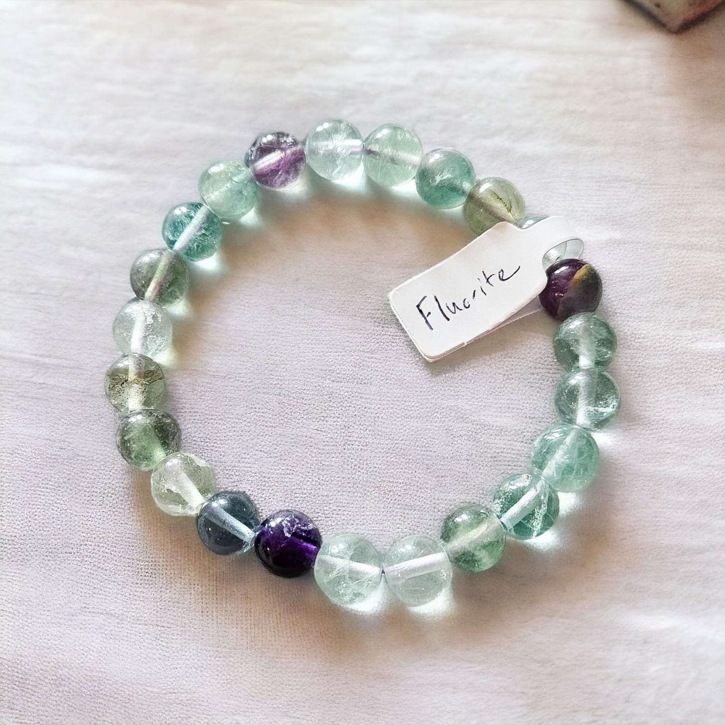 Rainbow Fluorite Stretch Bracelet - Beaded 8mm For Focus - Crystal Jewelry - Size Inclusive