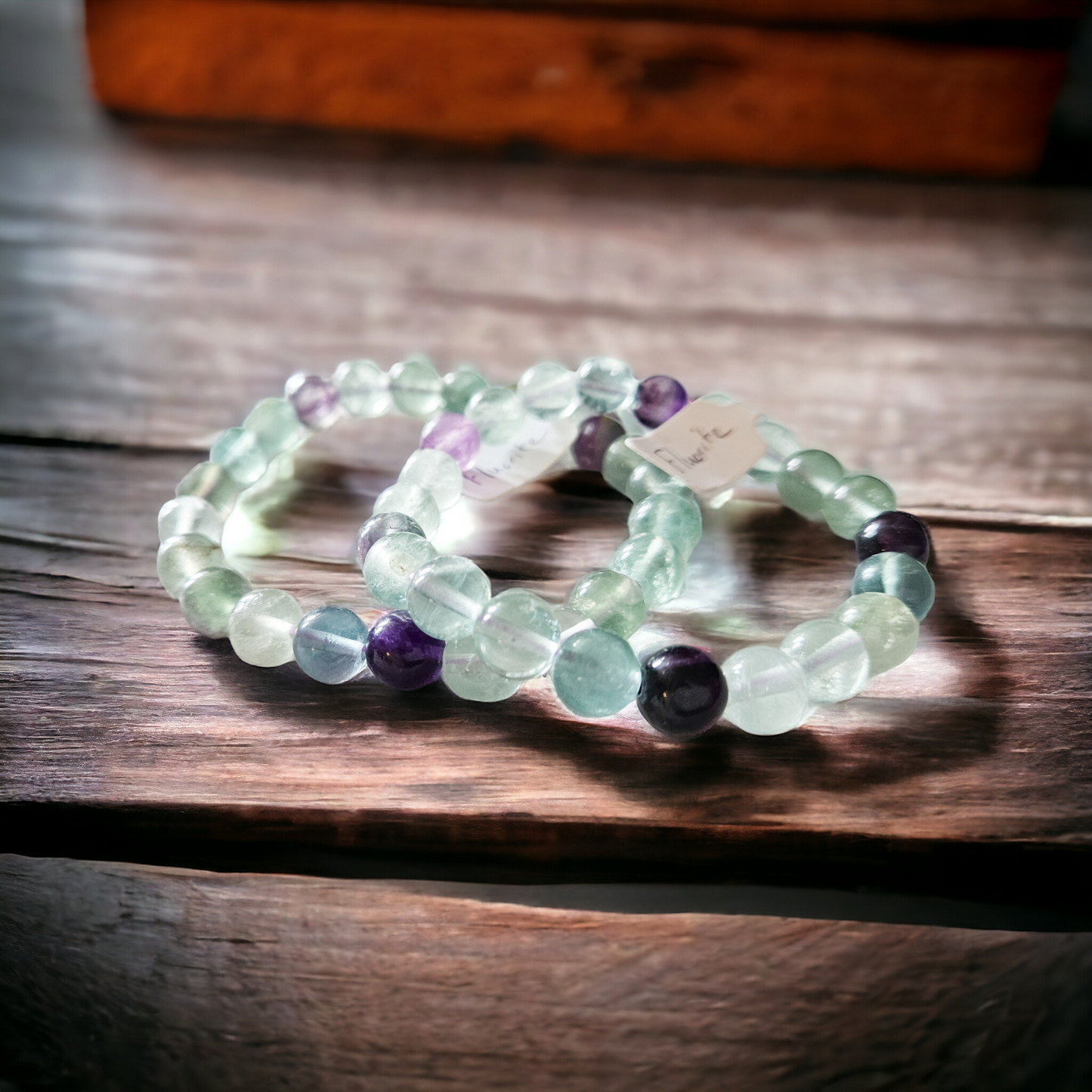 Rainbow Fluorite Stretch Bracelet - Beaded 8mm For Focus - Crystal Jewelry - Size Inclusive